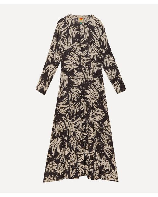 FARM Rio Bossa Banana Midi Dress in Black | Lyst