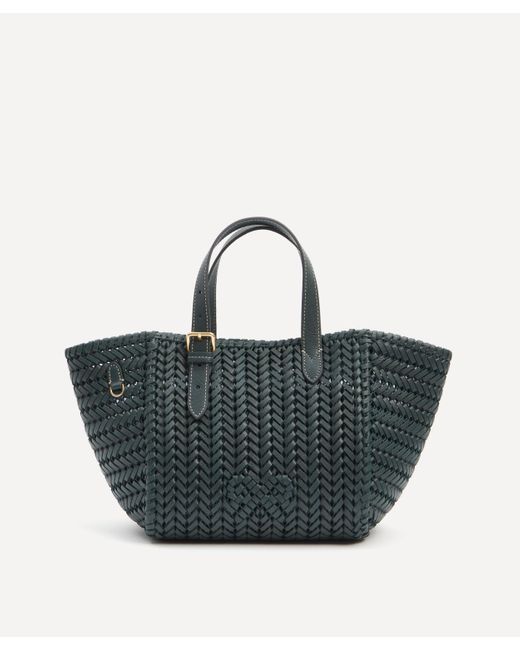 Anya Hindmarch Blue Women's Neeson Dark Holly Small Square Tote Bag