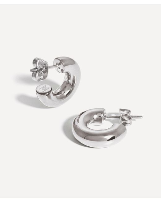 Missoma Metallic Silver-plated Medium Chubby Hoop Earrings One Size