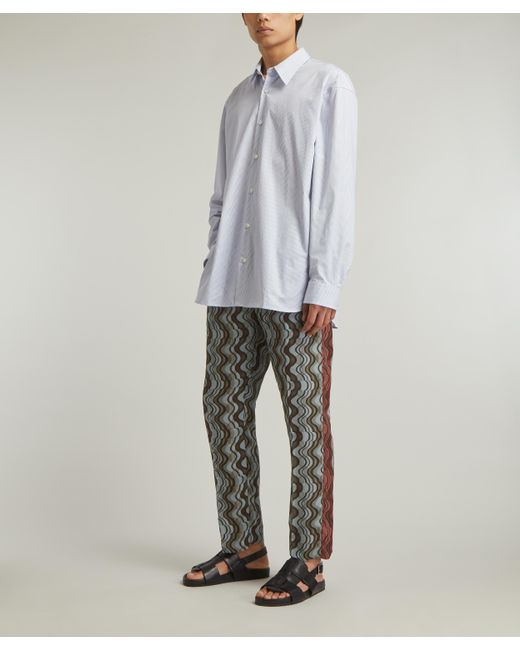 Dries Van Noten Gray Mens Satin Elasticated Trousers 42/52 for men