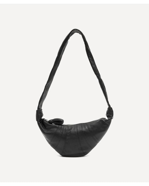 Lemaire Small Leather Croissant Shoulder Bag in Black - Lyst
