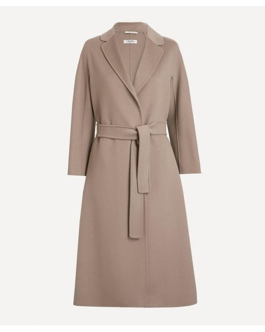Max Mara Natural Esturia Wool Broadcloth Midi Coat
