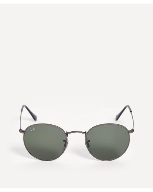 Ray-Ban Black Round Metal Sunglasses for men