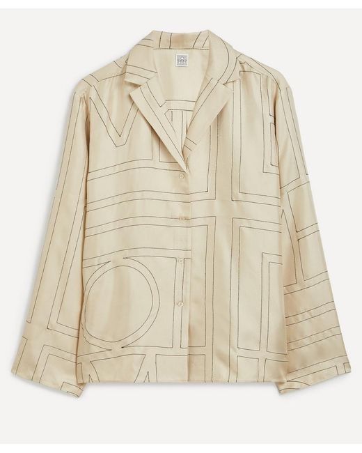 Totême  Natural Monogram Silk Pyjama Shirt