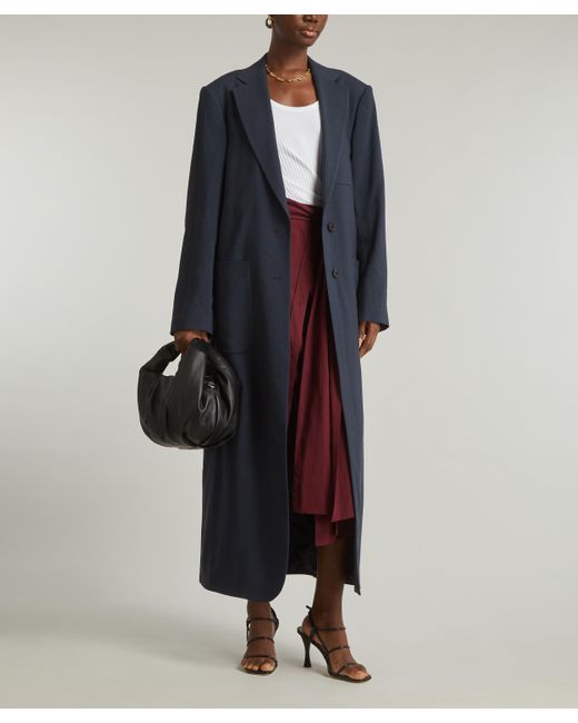 Dries Van Noten Blue Women's Oversized Wool Coat