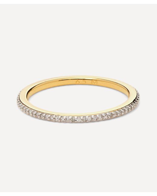 Monica Vinader Metallic Gold Plated Vermeil Silver Skinny Diamond Eternity Ring