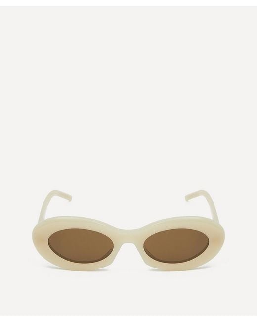 Saint Laurent Natural Chunky Cat Eye Ivory Acetate Sunglasses