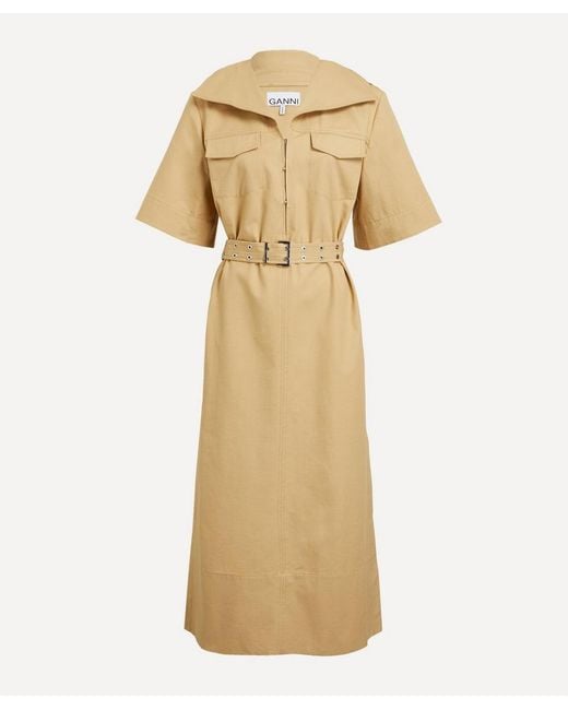 Ganni Natural Stretch Cotton Dress