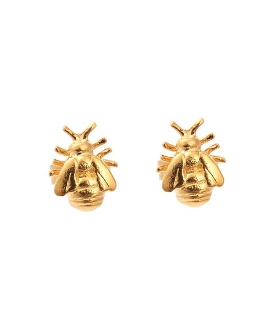 Alex Monroe Metallic Little Bee Stud Earrings