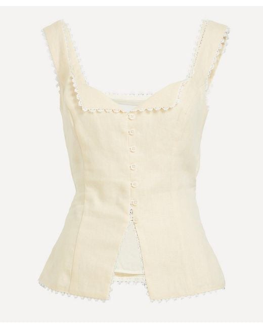 Reformation Natural Viola Linen Top
