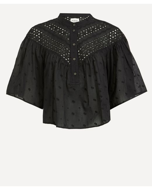 Isabel Marant Black Women's Safi Broderie Anglaise Cotton Top 14
