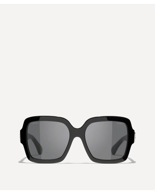 Chanel Black Women's Oversized Square Sunglasses One Size