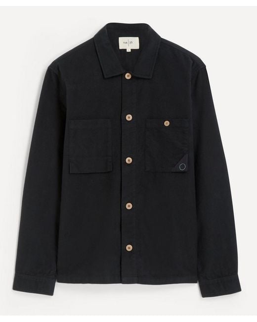 Folk Black Anniversary Patch Overshirt for men