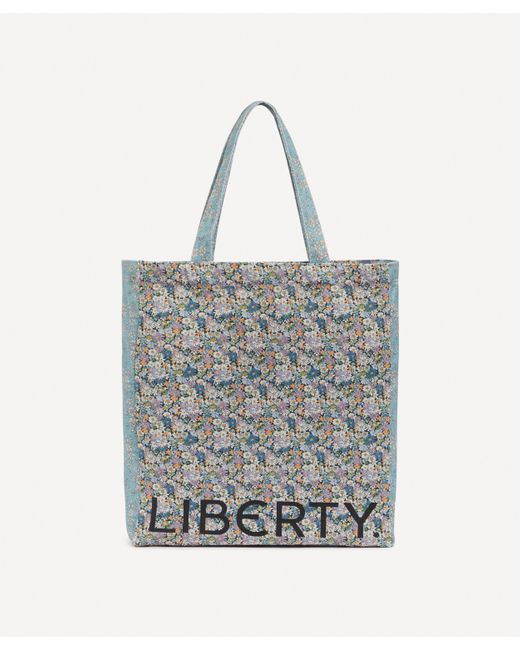 Liberty Gray Libby Cotton Canvas Tote Bag Green Floral Print Tote Bag Tote With Gusset And Side Panels One Size