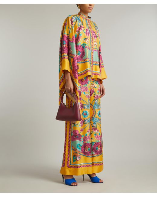 LaDoubleJ Multicolor Women's Palazzo Silk Twill Trousers