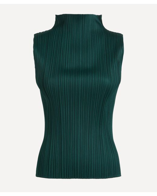 Pleats Please Issey Miyake Green Women's Monthly Colours October Pleated High-neck Top 4