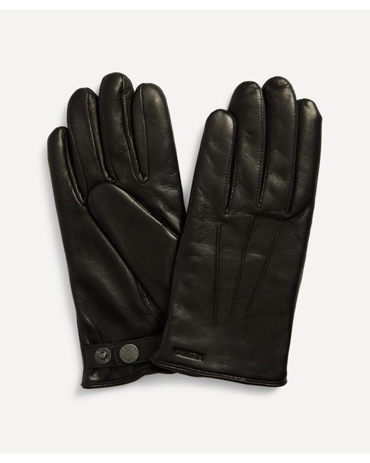 Hestra Black Mens Nelson Wool-lined Leather Gloves for men