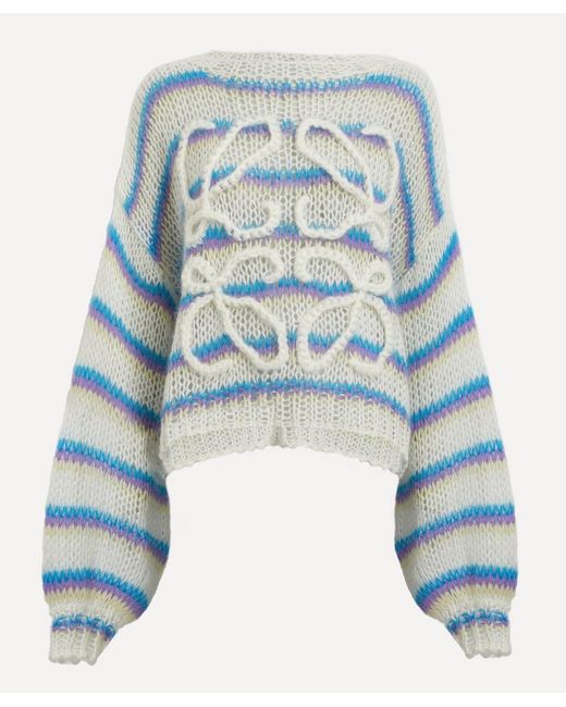 Loewe Blue Multicolour Mohair Anagram Jumper