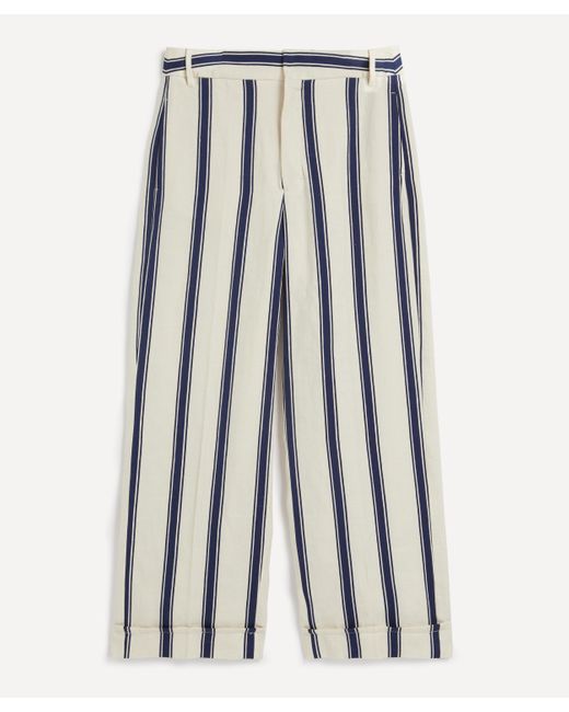 Max Mara Blue Women's Elise Striped Trousers 10