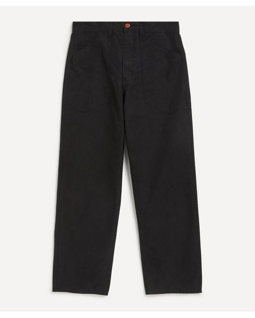 Uniform Bridge Black Wide Fit Fatigue Trousers for men