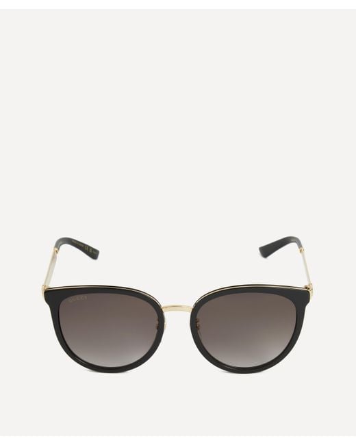 Gucci Metallic Women's Round Tricolour Stripe Sunglasses One Size