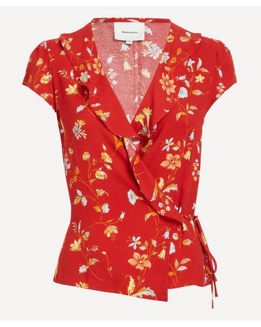 Reformation Red Clemence Top