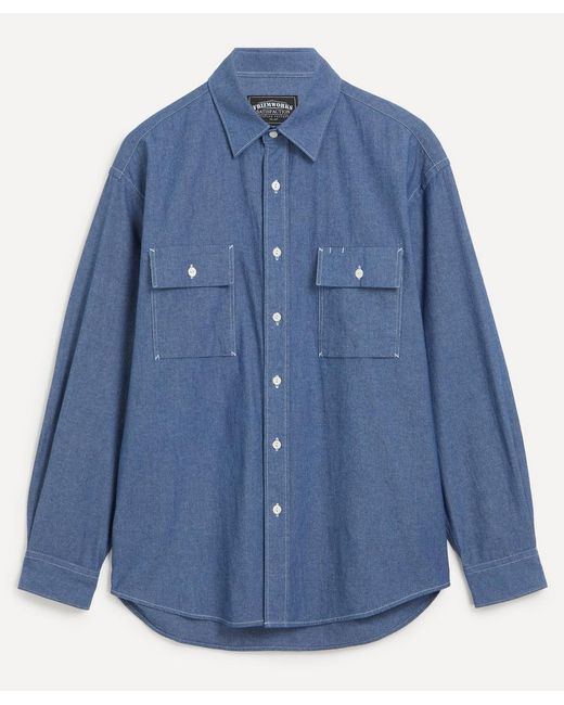 FRIZMWORKS Blue Cigarette Chambray Shirt for men