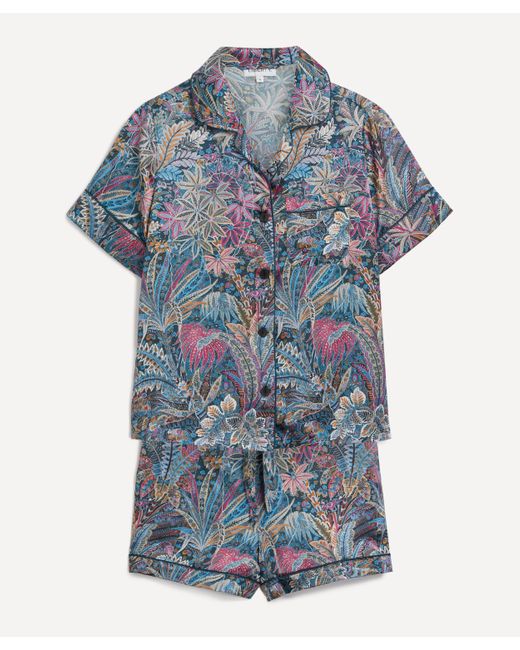 Liberty Blue Women's Adelphi Voyage Silk-satin Short-sleeve Pyjama Set