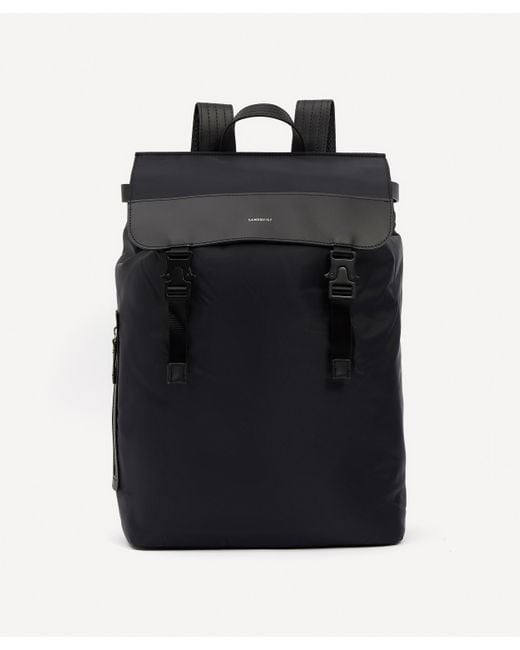 Sandqvist Black Hege Recycled Nylon Backpack for men