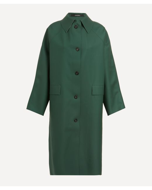 Kassl Women s Original Rubber Moss Coat in Green Lyst Australia