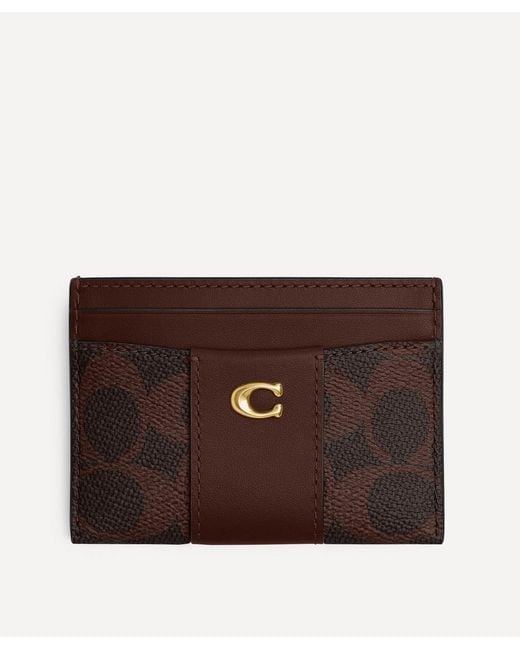 COACH Brown Signature Canvas Essential Card Case
