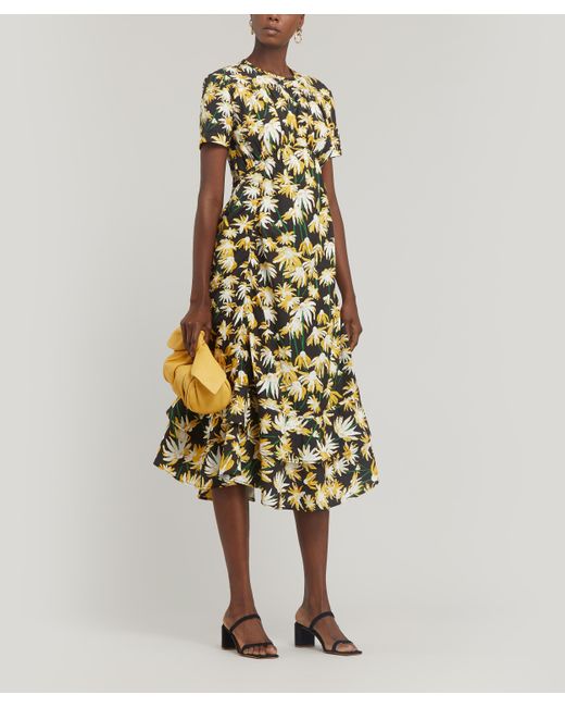 Loewe Floral Cotton Midi-dress in Yellow - Save 69% - Lyst