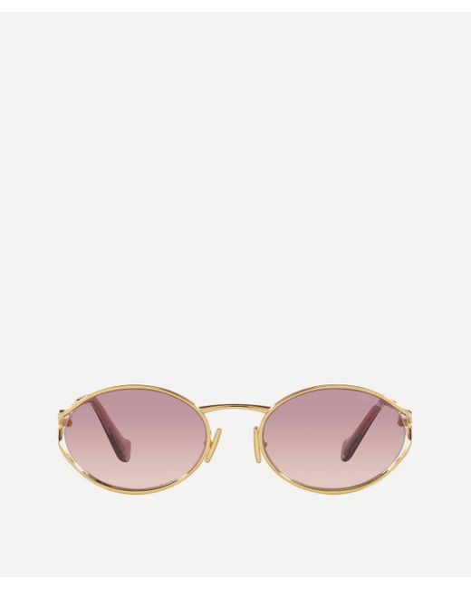 Miu Miu Pink Women's Oval Sunglasses One Size