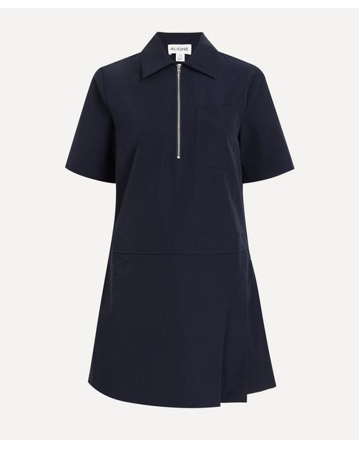 ALIGNE Blue Yolanda Pleated Mini Dress