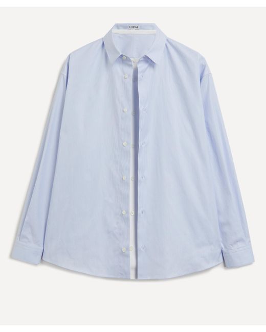 Loewe Blue Women's Double Layer Silk Cotton And Silk Shirt 10