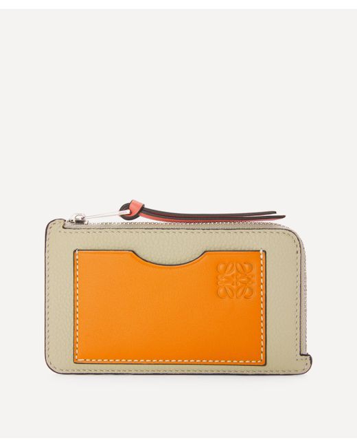 Loewe Orange Women's Leather Coin Card Holder One Size
