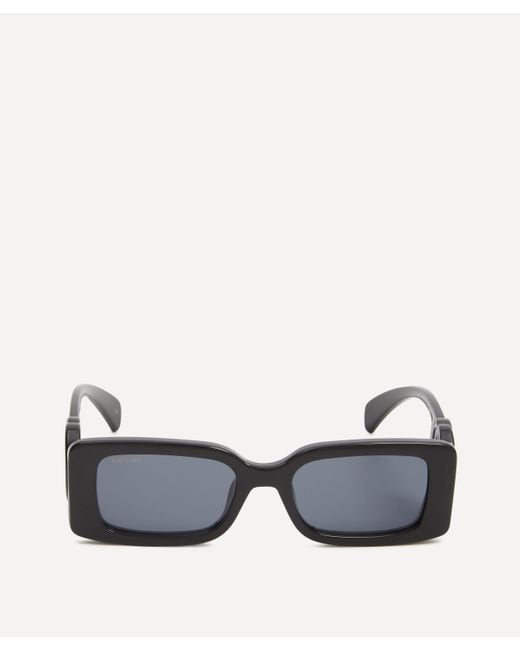 Gucci Black Women's Rectangular Logo Acetate Sunglasses