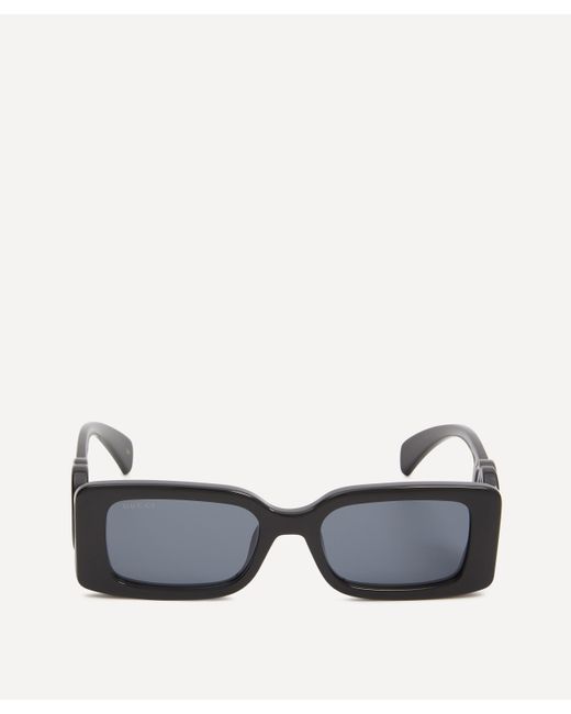 Gucci Black Women's Rectangular Logo Acetate Sunglasses One Size