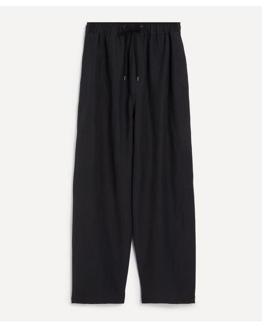 Studio Nicholson Black Sonny Drawstring Trousers for men