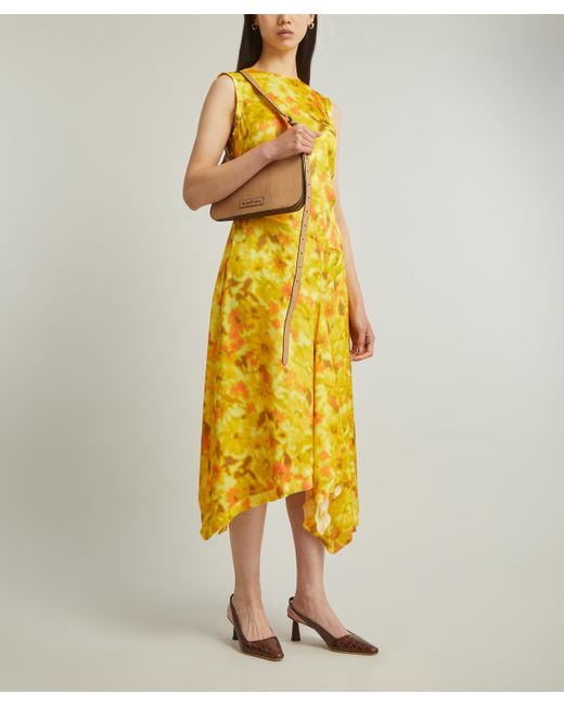 Acne Women's Yellow Printed Sleeveless Dress 8