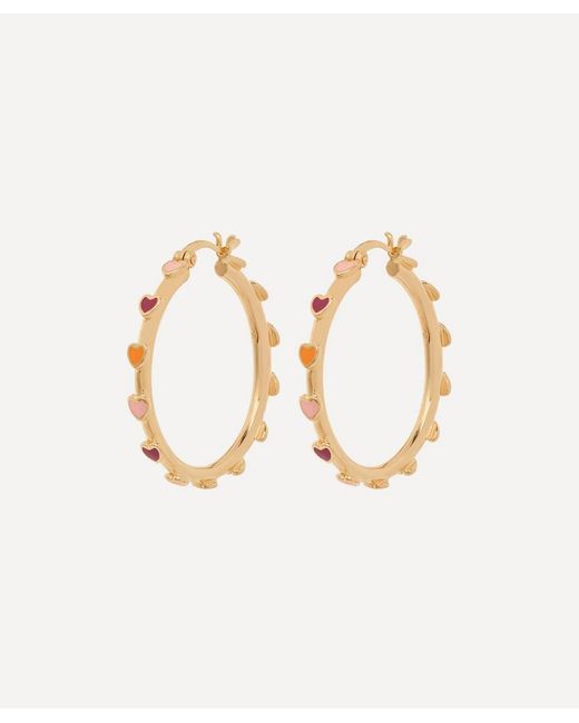 Anna + Nina White X Liberty-Plated Large Sunset Love Hoop Earrings