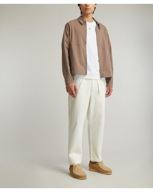 Moncler White Mens Kurt Cotton Twill Trousers 34 for men