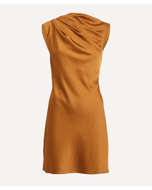 Significant Other Brown Women's Annabel Bias Gold Satin Mini-dress 12