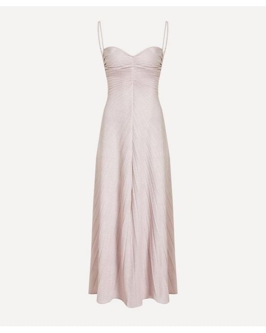 knee length dresses for ladies The Aurelia One-Shoulder Pleated Metallic Gown – kismet + sage main image 0