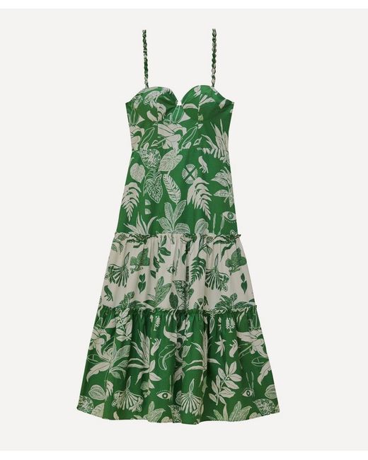 FARM Rio Forest Soul Mix Midi Dress, Forest Soul Mix in Green | Lyst
