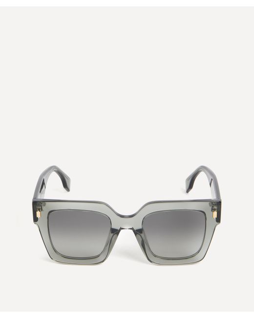 Fendi Gray Women's Roma Oversized Square Transparent Sunglasses