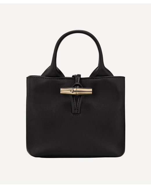 Longchamp Black Extra-Small Le Roseau Sleek Top Handle Bag