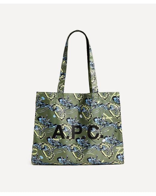 A.P.C. Green Diane Reversible Shopping Tote Bag for men