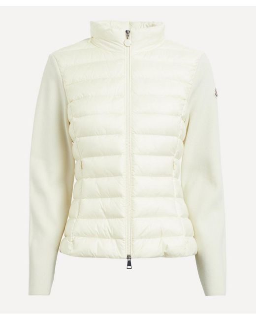 Moncler White Padded Wool Zip-Up Cardigan