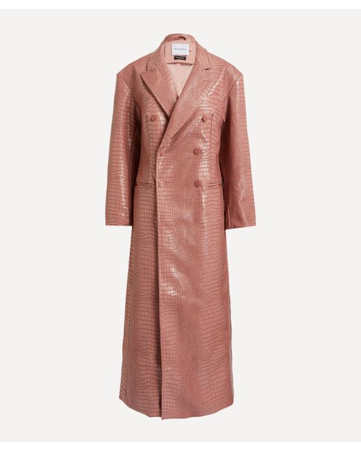 House Of Sunny Pink Women's Reptile Overcoat